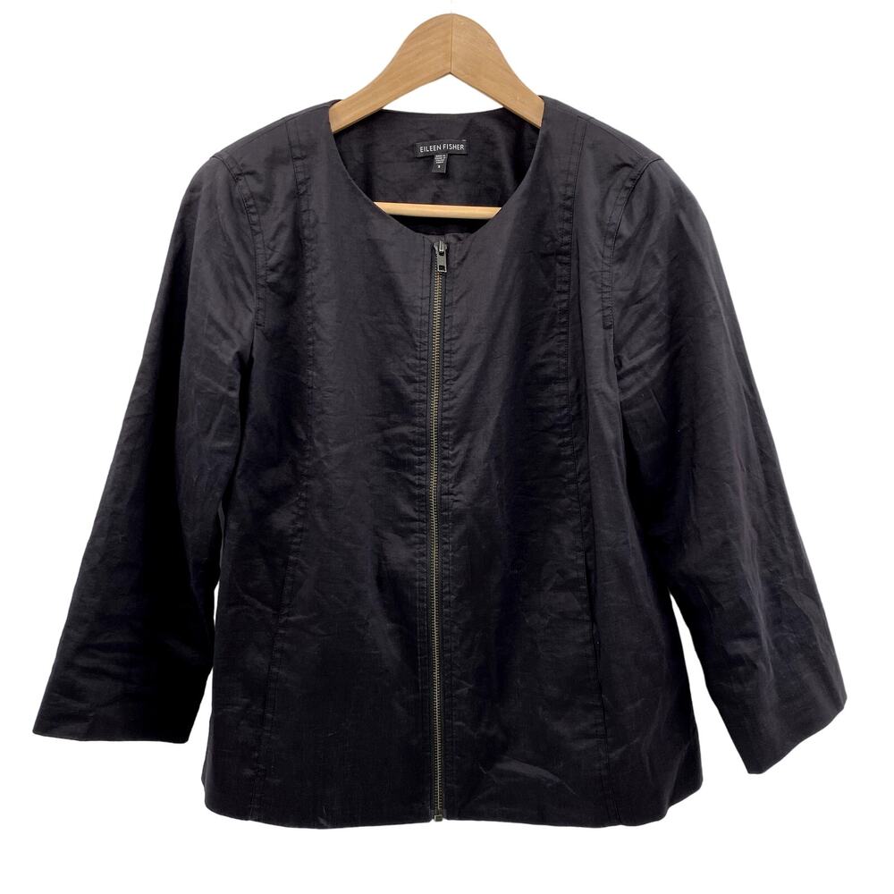Eileen Fisher Small Black Full Zip Jacket